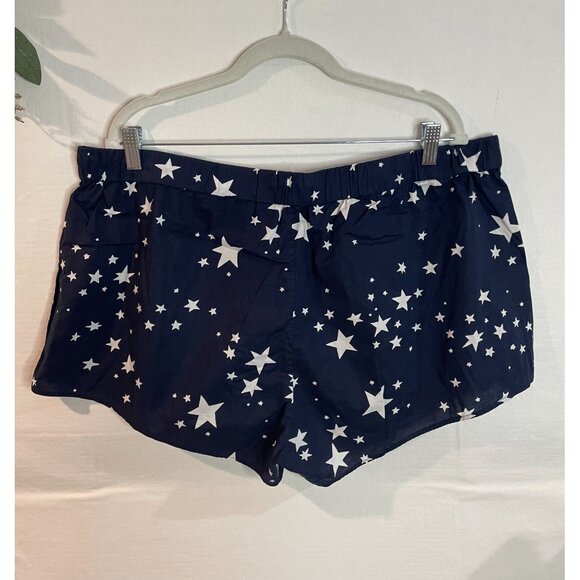 J.Crew XXL Star Print Cotton Sleep Shorts Navy Blue & White 100% Cotton - Picture 2 of 10
